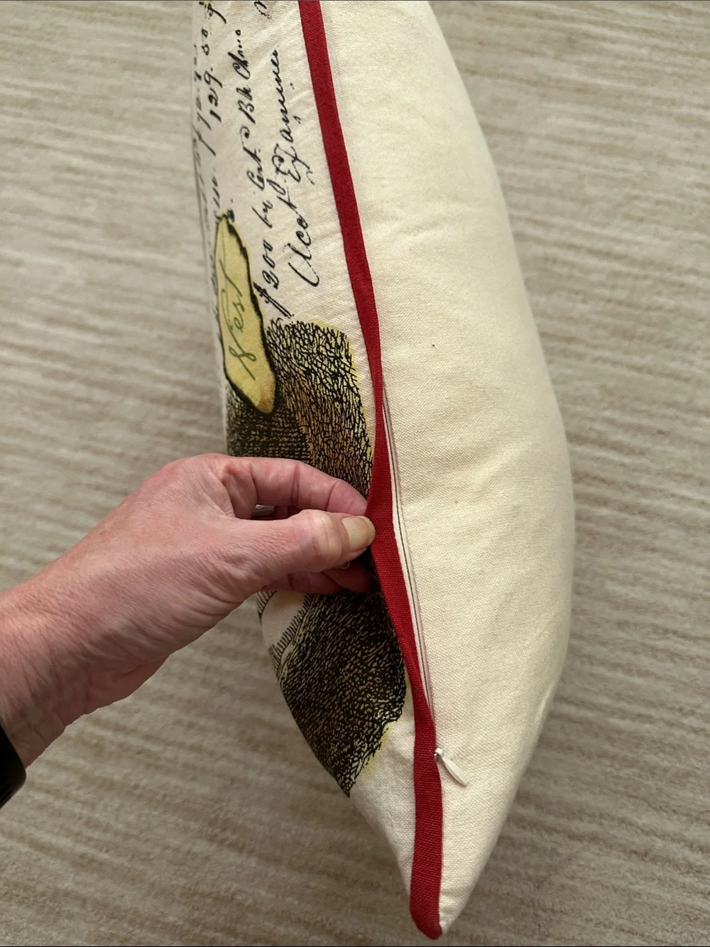 Newport Bird Nest Pillow Down Filled Zip Rectangle 15x20 French Country Cottage